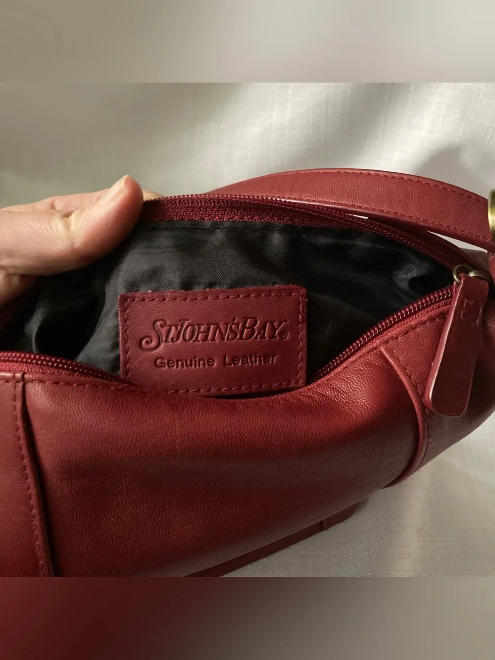 St. John's Bay Red 100% Cowhide Leather Outer Purse!